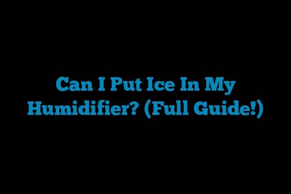 Can I Put Ice In My Humidifier? (Full Guide!)