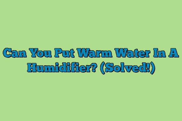 Can You Put Warm Water In A Humidifier? (Solved!)